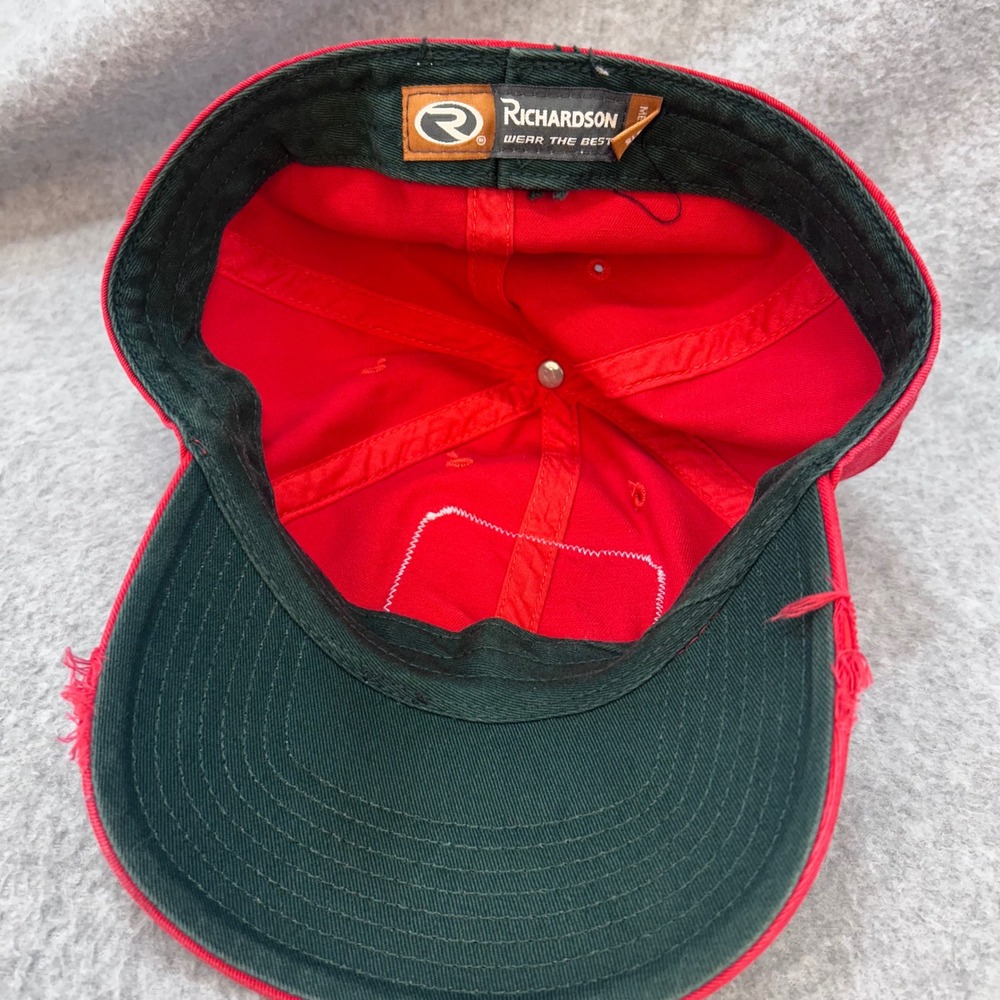 Camp Barnabas Unisex Red Richardson Hat Distressed Fitted Cap Medium - Picture 3 of 5